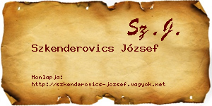 Szkenderovics József névjegykártya